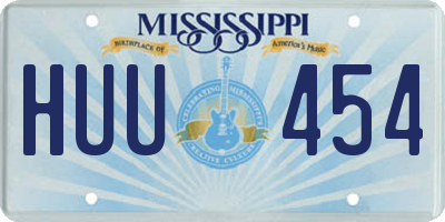 MS license plate HUU454