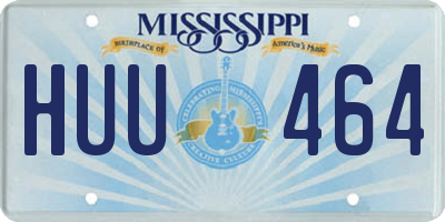 MS license plate HUU464
