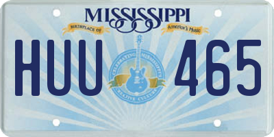 MS license plate HUU465