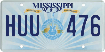 MS license plate HUU476