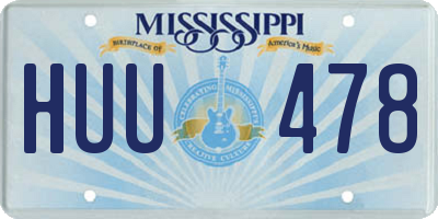 MS license plate HUU478