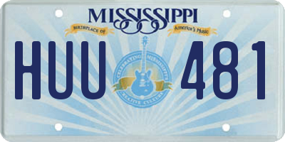 MS license plate HUU481