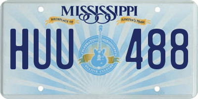 MS license plate HUU488