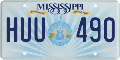 MS license plate HUU490