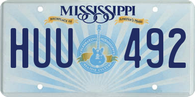 MS license plate HUU492