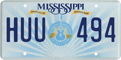 MS license plate HUU494