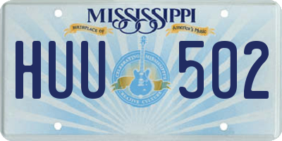 MS license plate HUU502