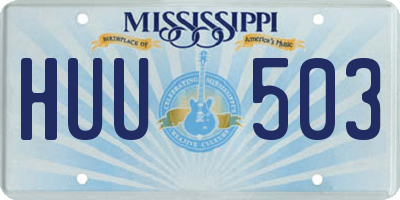 MS license plate HUU503