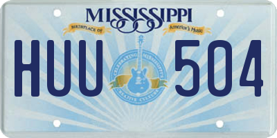 MS license plate HUU504