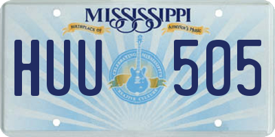 MS license plate HUU505