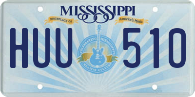 MS license plate HUU510