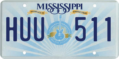 MS license plate HUU511