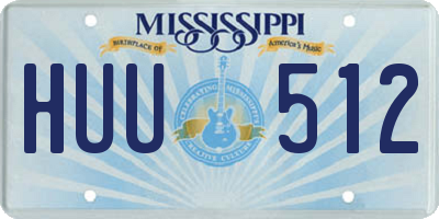 MS license plate HUU512