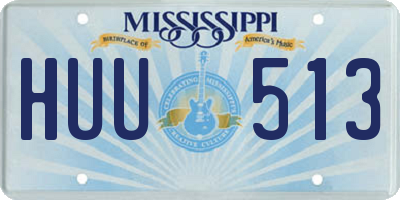 MS license plate HUU513