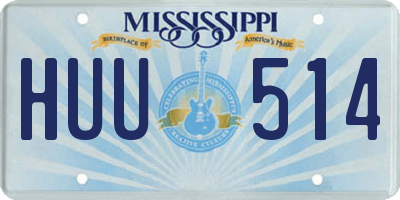 MS license plate HUU514