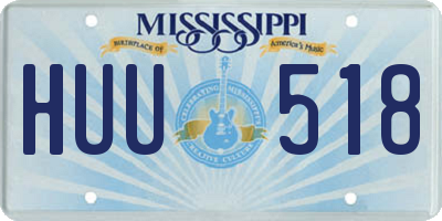 MS license plate HUU518