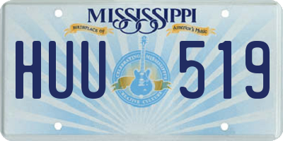 MS license plate HUU519