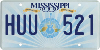 MS license plate HUU521