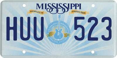 MS license plate HUU523