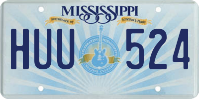 MS license plate HUU524