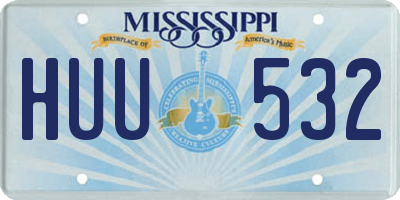 MS license plate HUU532