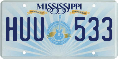 MS license plate HUU533