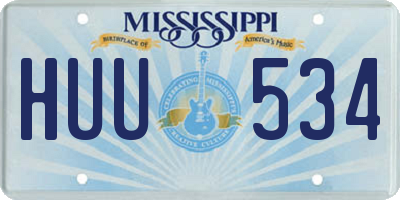 MS license plate HUU534