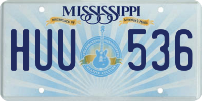 MS license plate HUU536