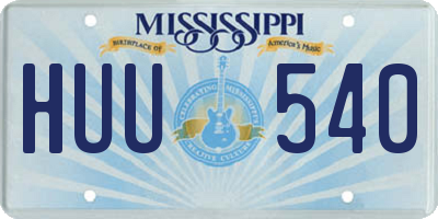 MS license plate HUU540