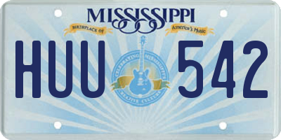 MS license plate HUU542