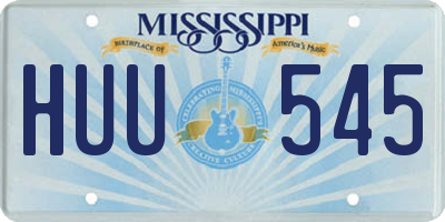 MS license plate HUU545