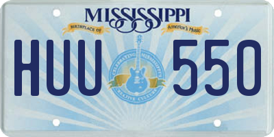 MS license plate HUU550