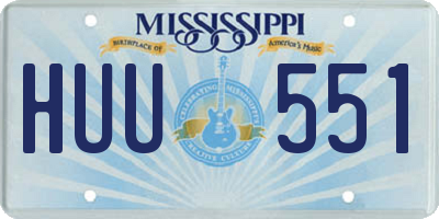 MS license plate HUU551
