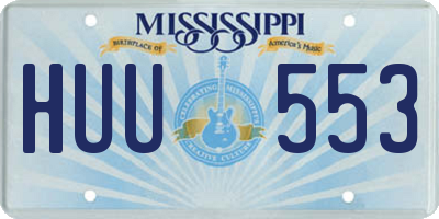 MS license plate HUU553
