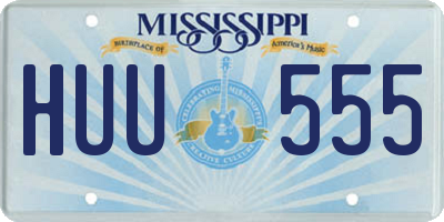 MS license plate HUU555
