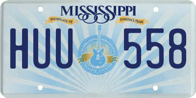 MS license plate HUU558