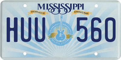 MS license plate HUU560
