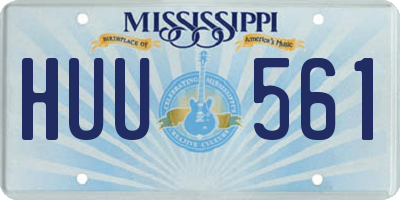 MS license plate HUU561