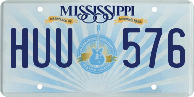 MS license plate HUU576