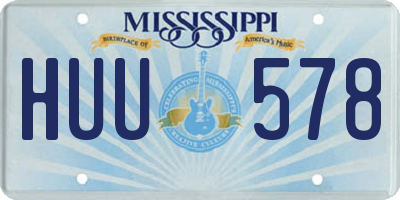 MS license plate HUU578