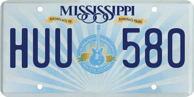 MS license plate HUU580
