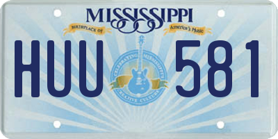 MS license plate HUU581
