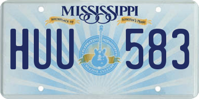 MS license plate HUU583