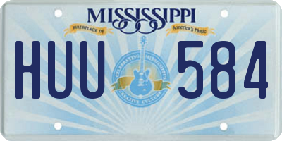 MS license plate HUU584