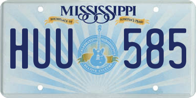 MS license plate HUU585