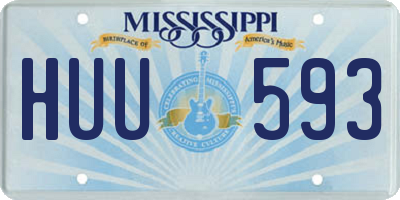 MS license plate HUU593