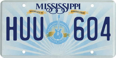 MS license plate HUU604