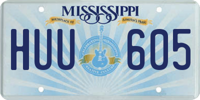 MS license plate HUU605