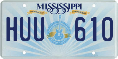 MS license plate HUU610