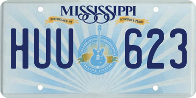 MS license plate HUU623